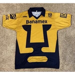 PUMAS MEXICO Banamex Jersey Small S Blue/Gold Soccer Futbol Football Coke